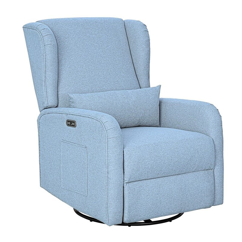 Candace Power Recliner Swivel Glider in Blue