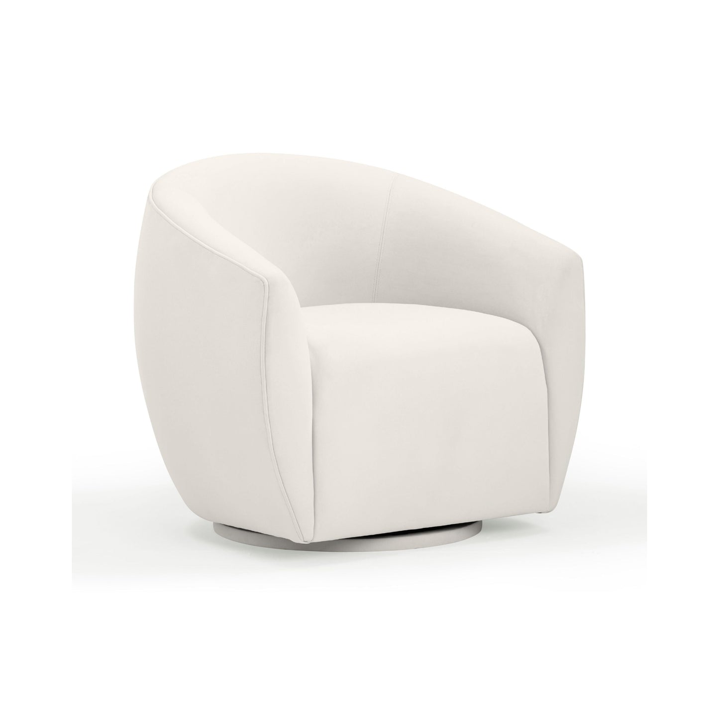Jordan Performance Velvet Swivel Accent Chair in Cream