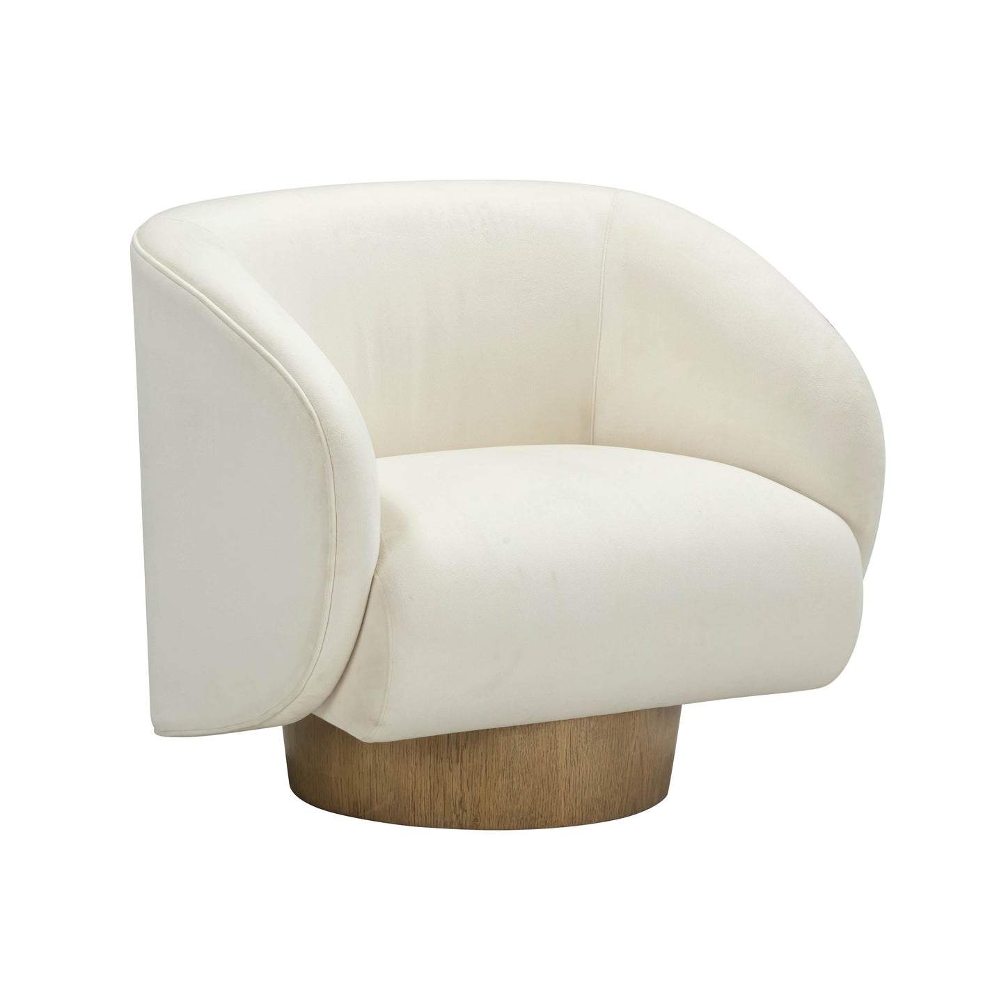 Presley Performance Velvet Swivel Accent Chair in Cream