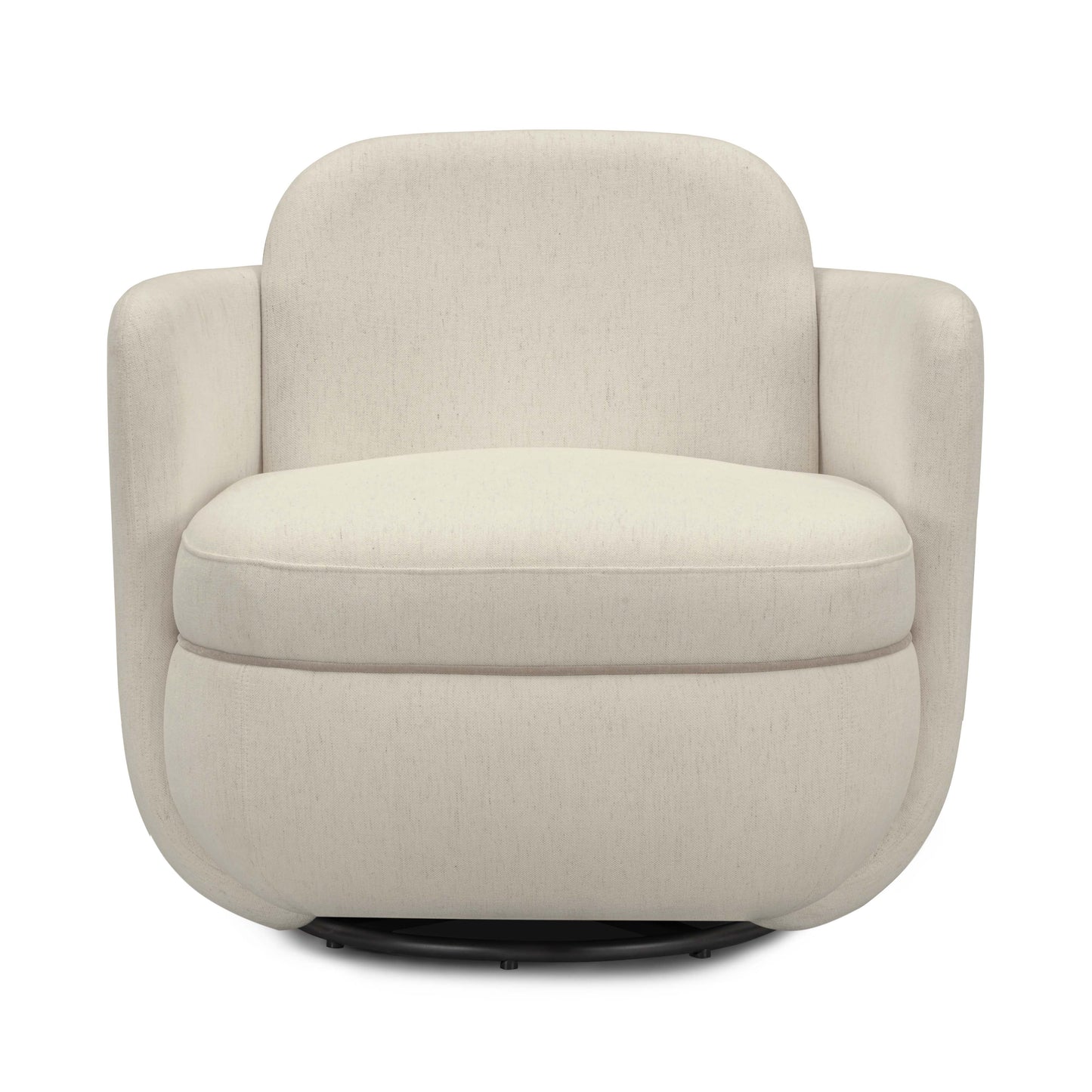 Wolfie Performance Chenille Swivel Accent Chair in Cream
