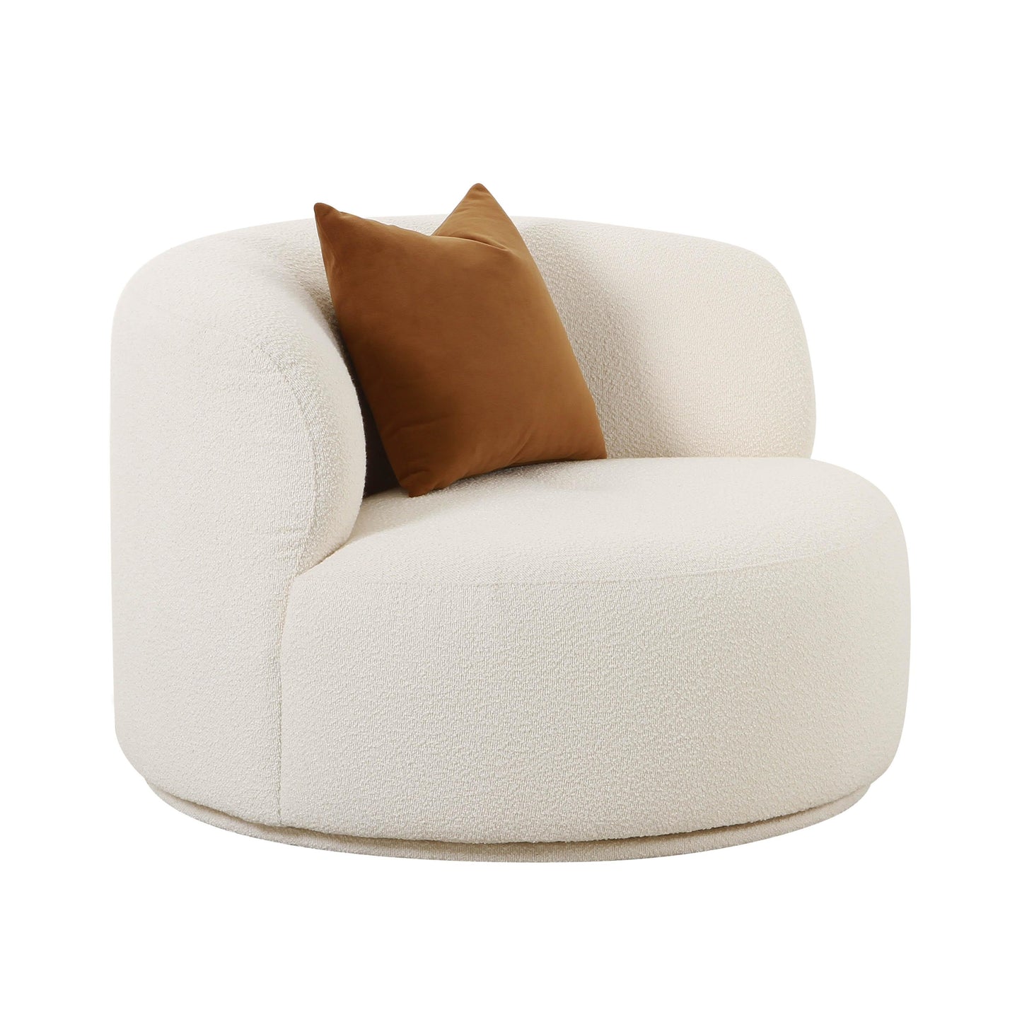 Fickle Performance Boucle Swivel Chair in Cream