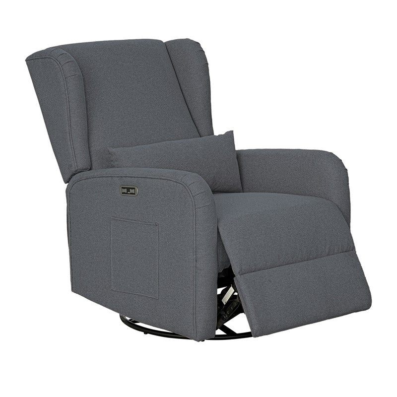 Candace Power Recliner Swivel Glider in Grey
