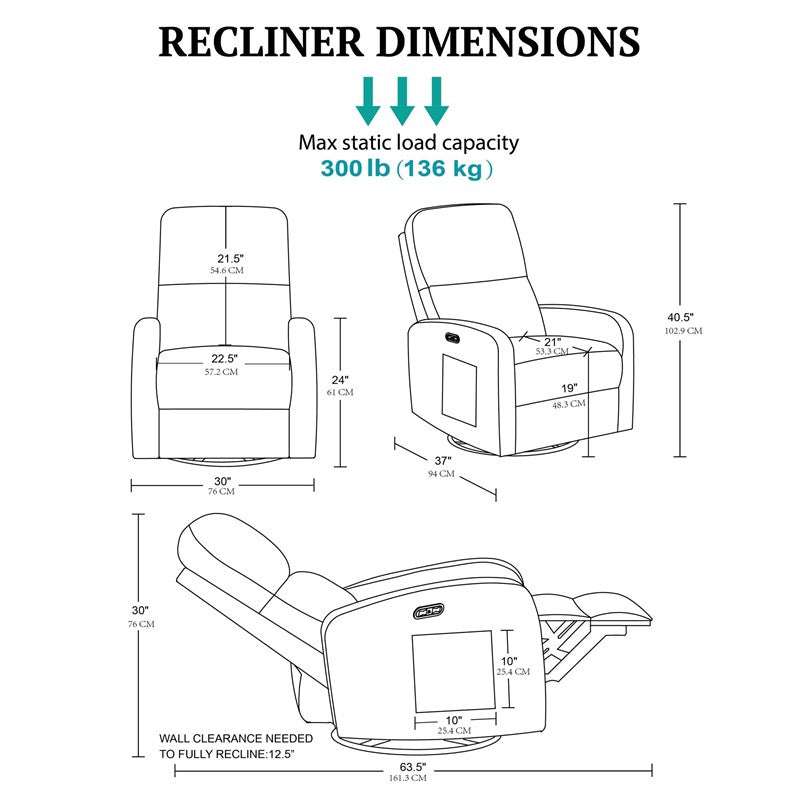 Dakota Power Recliner Swivel Glider - view 16