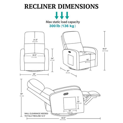 Dakota Power Recliner Swivel Glider - view 16