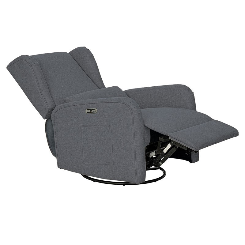 Candace Power Recliner Swivel Glider in Grey