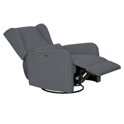 Candace Power Recliner Swivel Glider in Grey