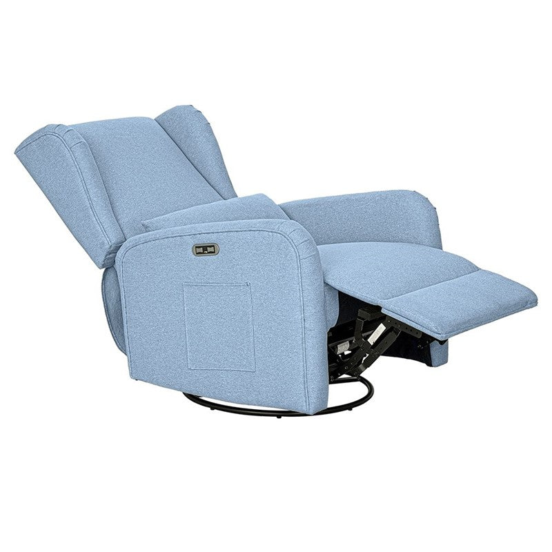 Candace Power Recliner Swivel Glider in Blue