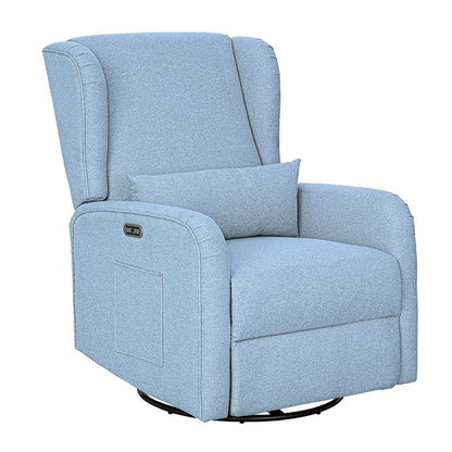 Candace Power Recliner Swivel Glider in Blue