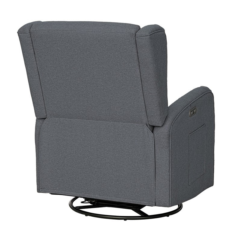 Candace Power Recliner Swivel Glider in Grey