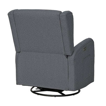 Candace Power Recliner Swivel Glider in Grey