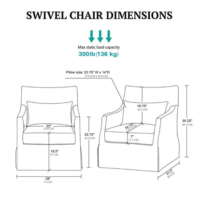 London Skirted Swivel Chair - view 9
