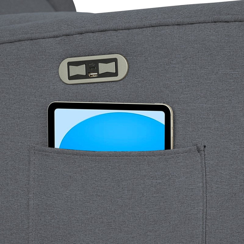 Candace Power Recliner Swivel Glider in Grey