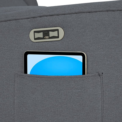 Candace Power Recliner Swivel Glider in Grey