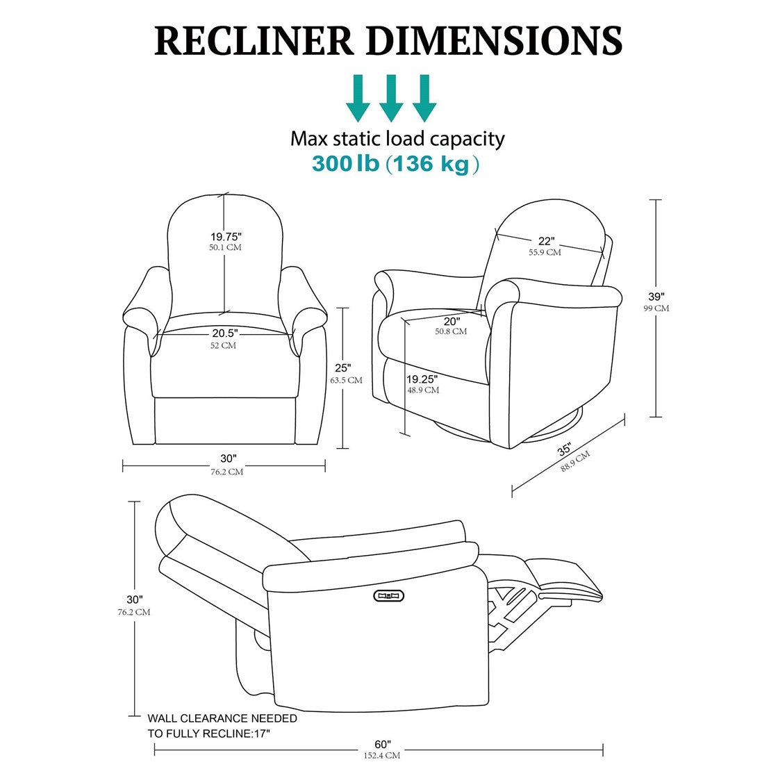 Elio Power Recliner Swivel Glider - view 10