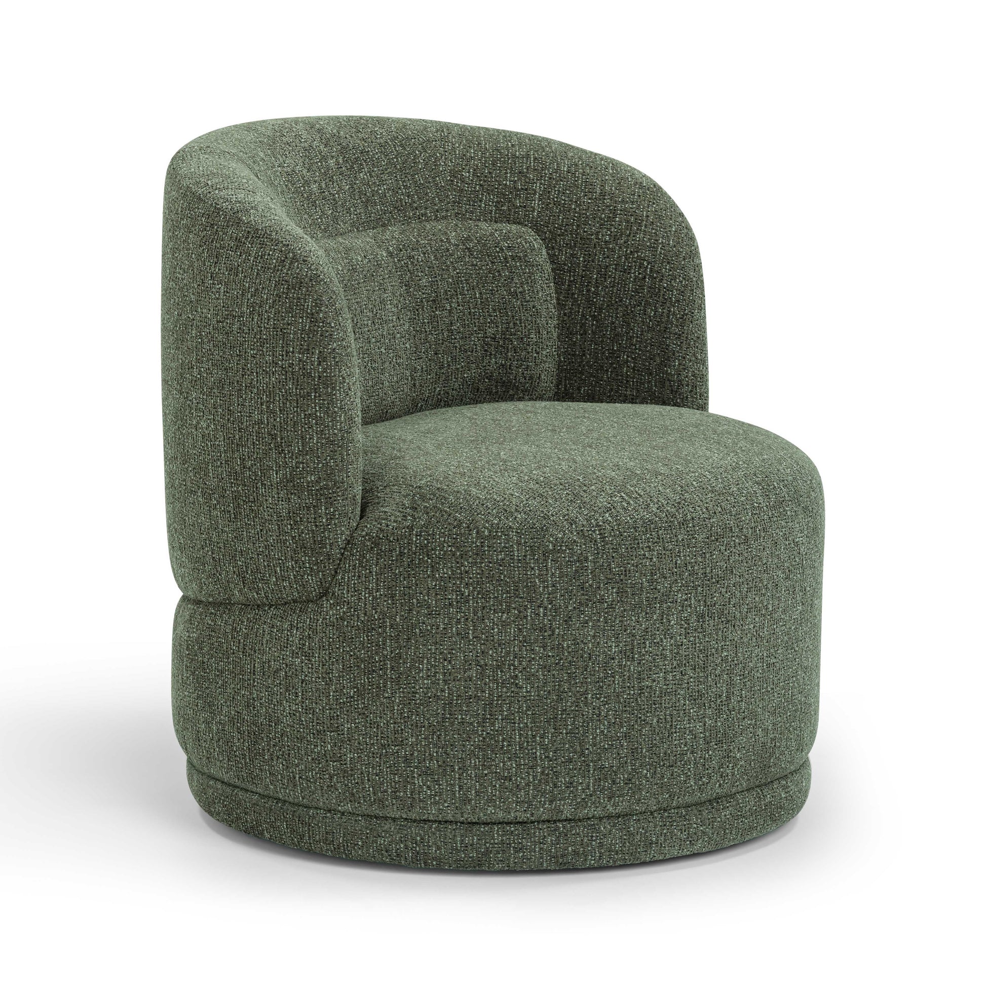 Massa Textured Performance Fabric Swivel Accent Chair in Green