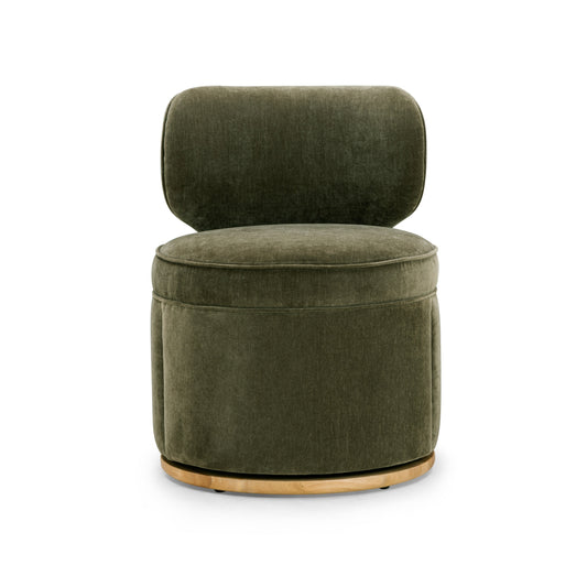 Amaya Upcycled Contract-Grade Chenille Swivel Desk Chair in Green