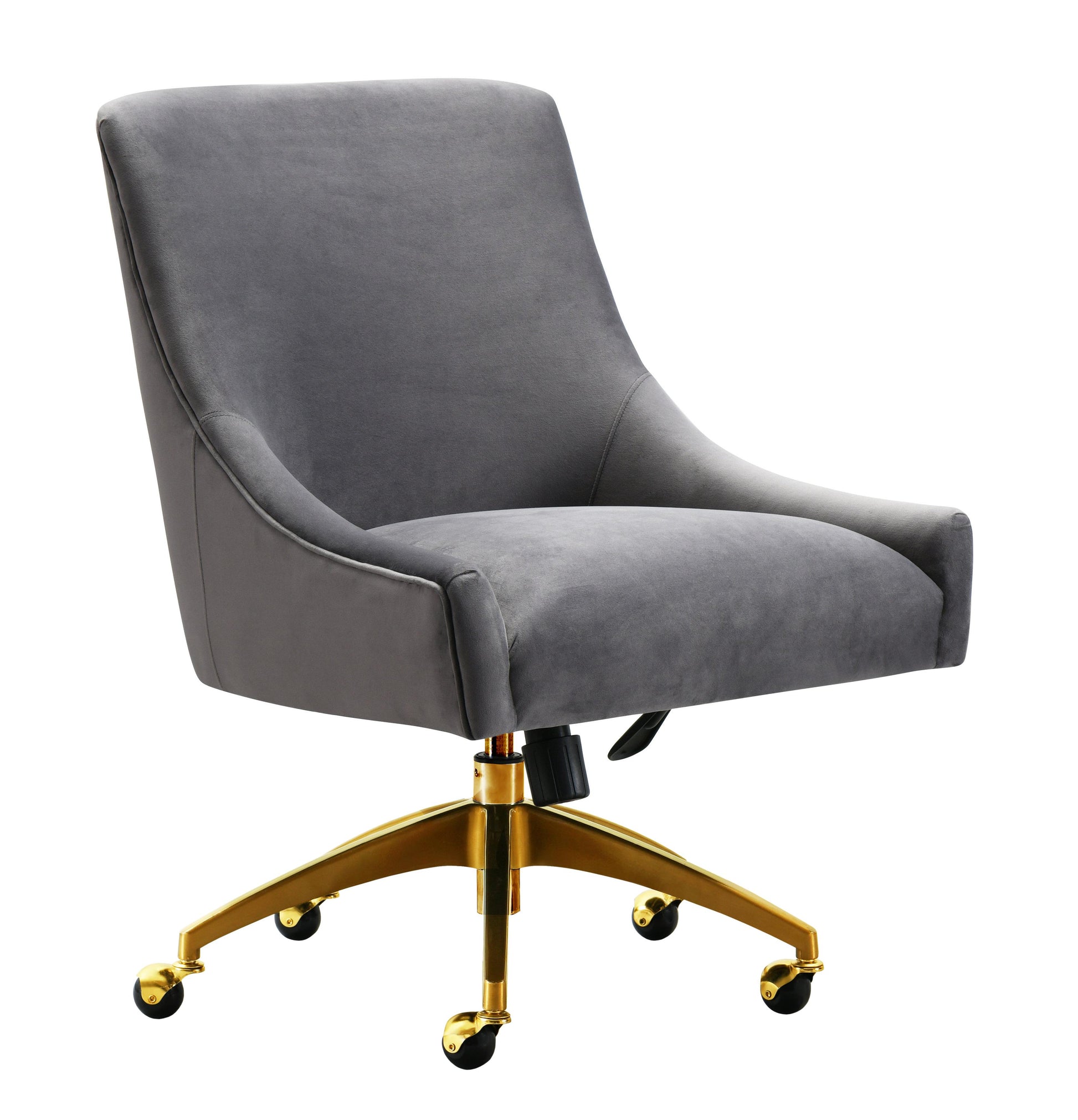 Beatrix Performance Velvet Office Swivel Chair in Grey