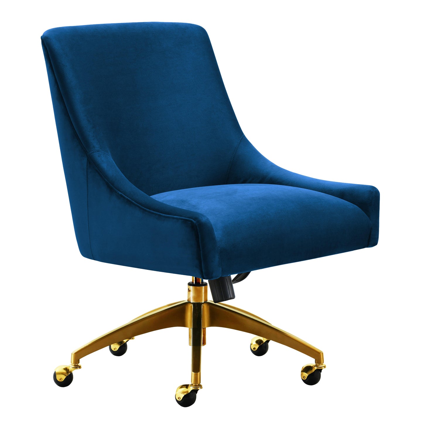 Beatrix Performance Velvet Office Swivel Chair in Navy
