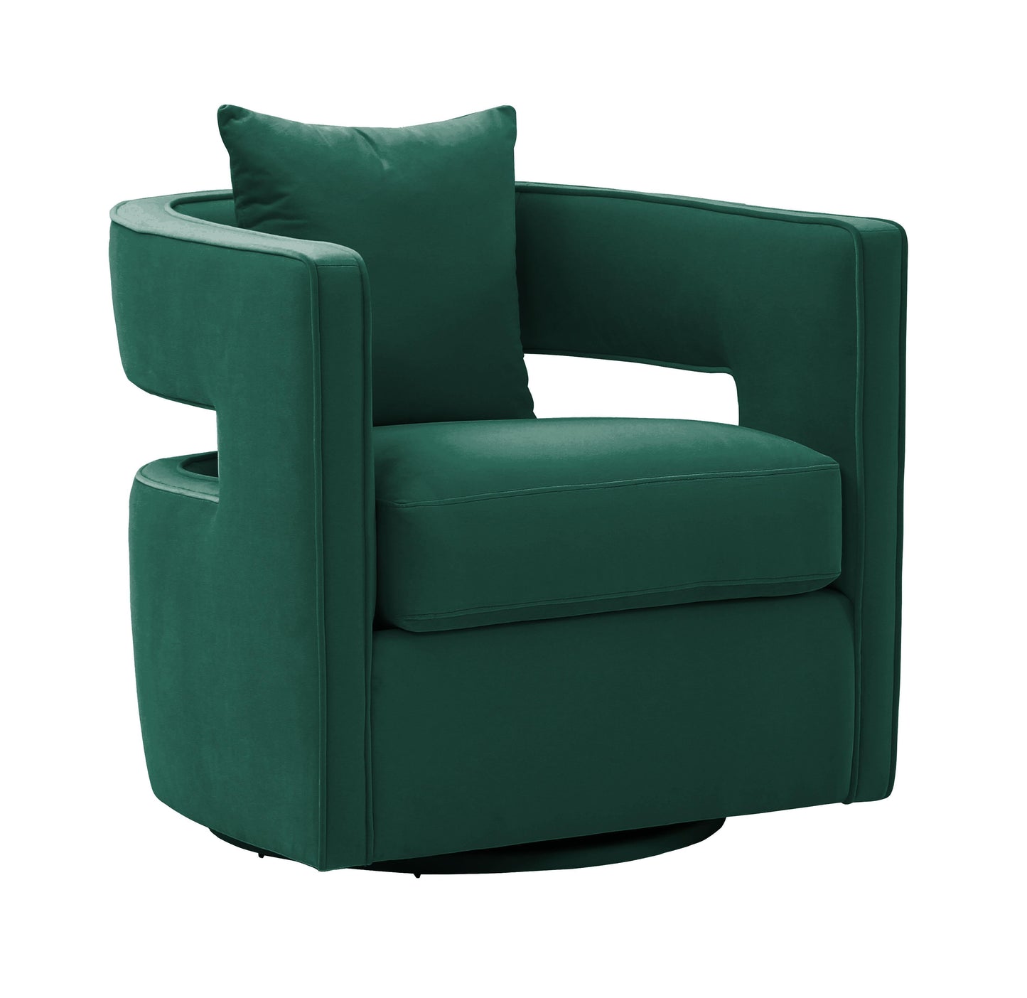 Kennedy Performance Velvet Swivel Accent Chair in Forest Green
