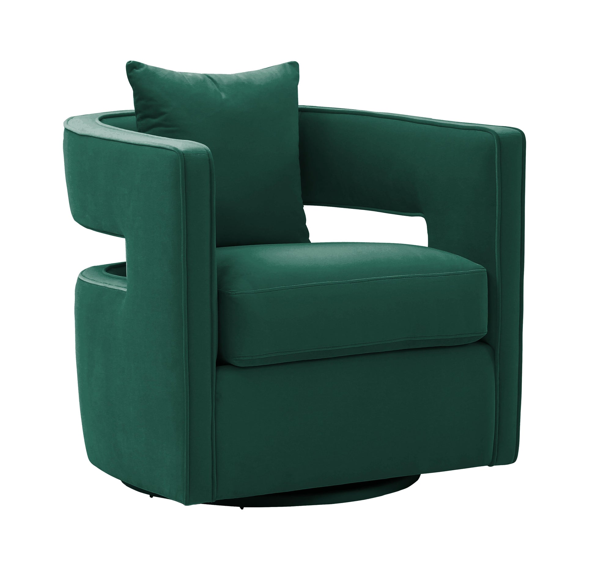 Kennedy Performance Velvet Swivel Accent Chair in Forest Green