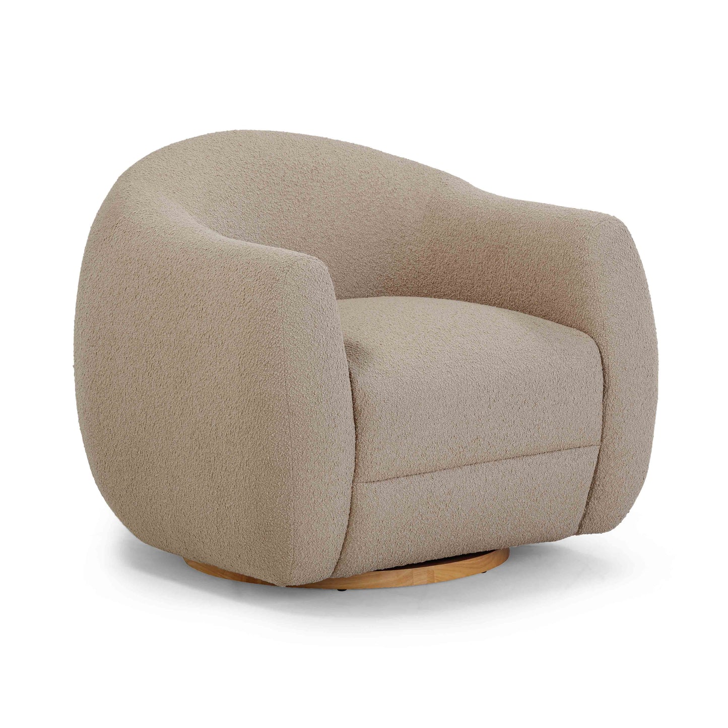 Judy Boucle Swivel Chair in Taupe