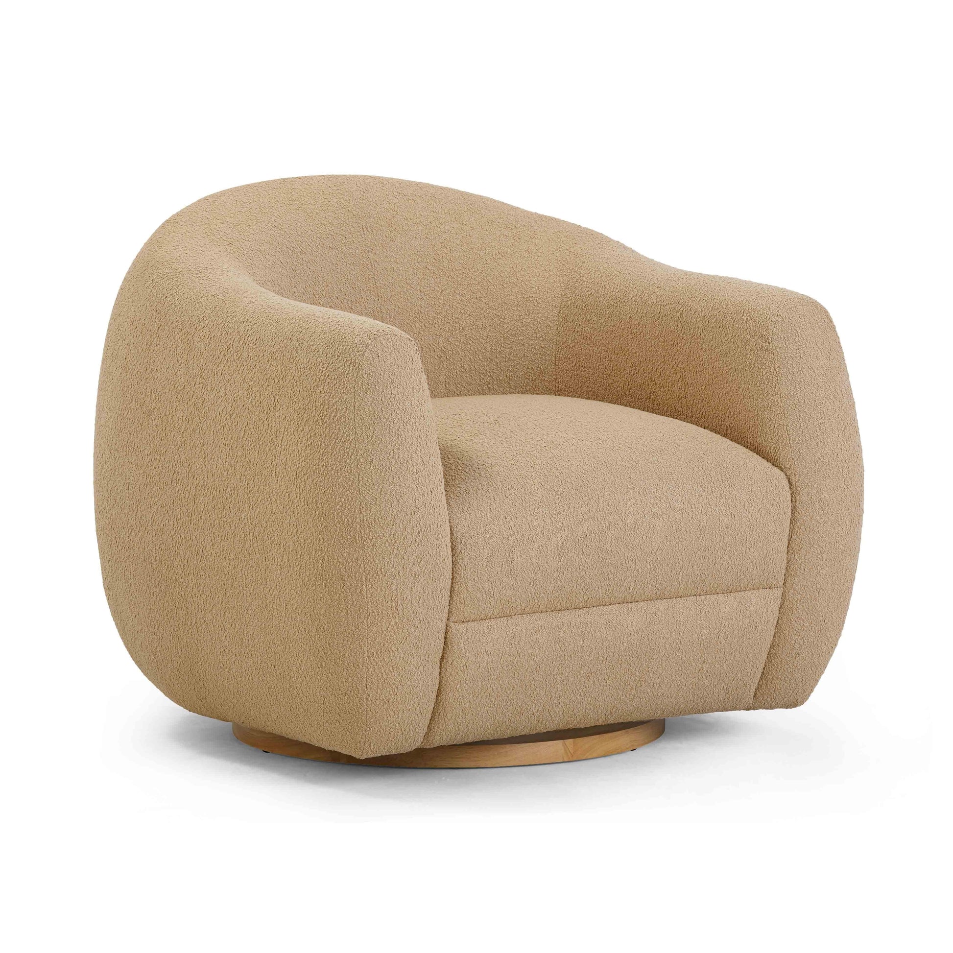 Judy Boucle Swivel Chair in Honey