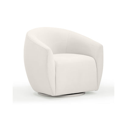 Jordan Performance Velvet Swivel Accent Chair in Cream