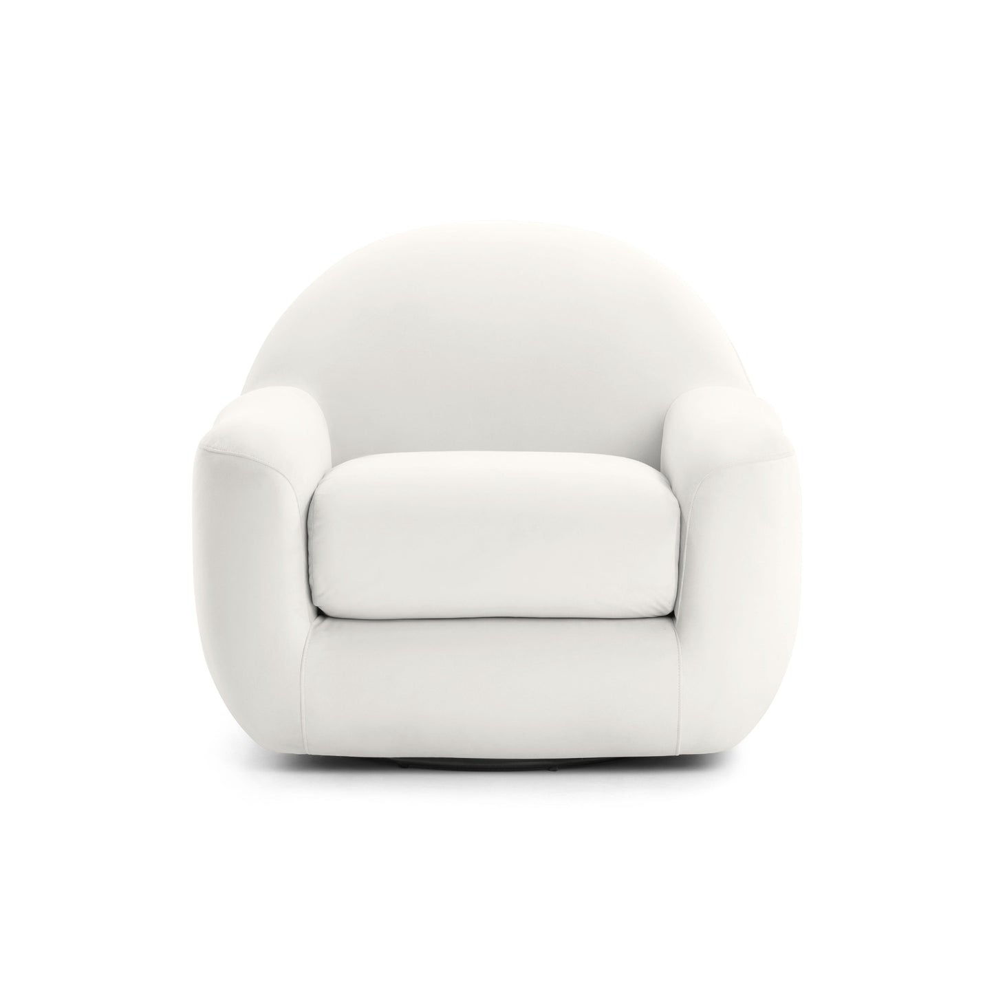 Tiago Performance Velvet Swivel Accent Chair in Cream
