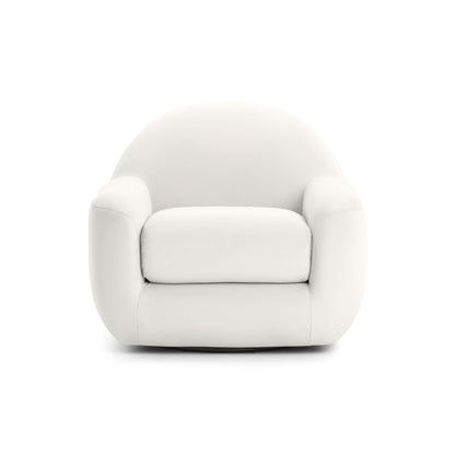 Tiago Performance Velvet Swivel Accent Chair in Cream
