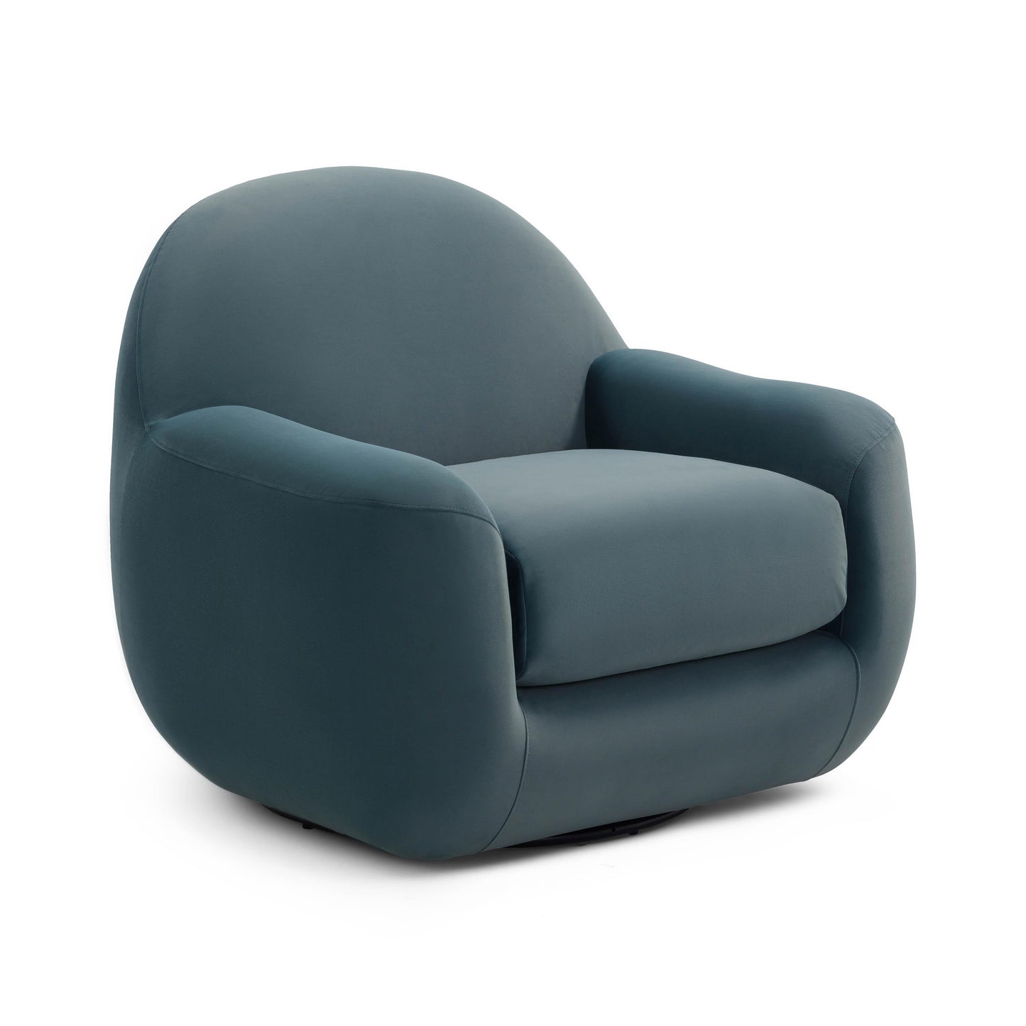 Tiago Performance Velvet Swivel Accent Chair in Dark Teal
