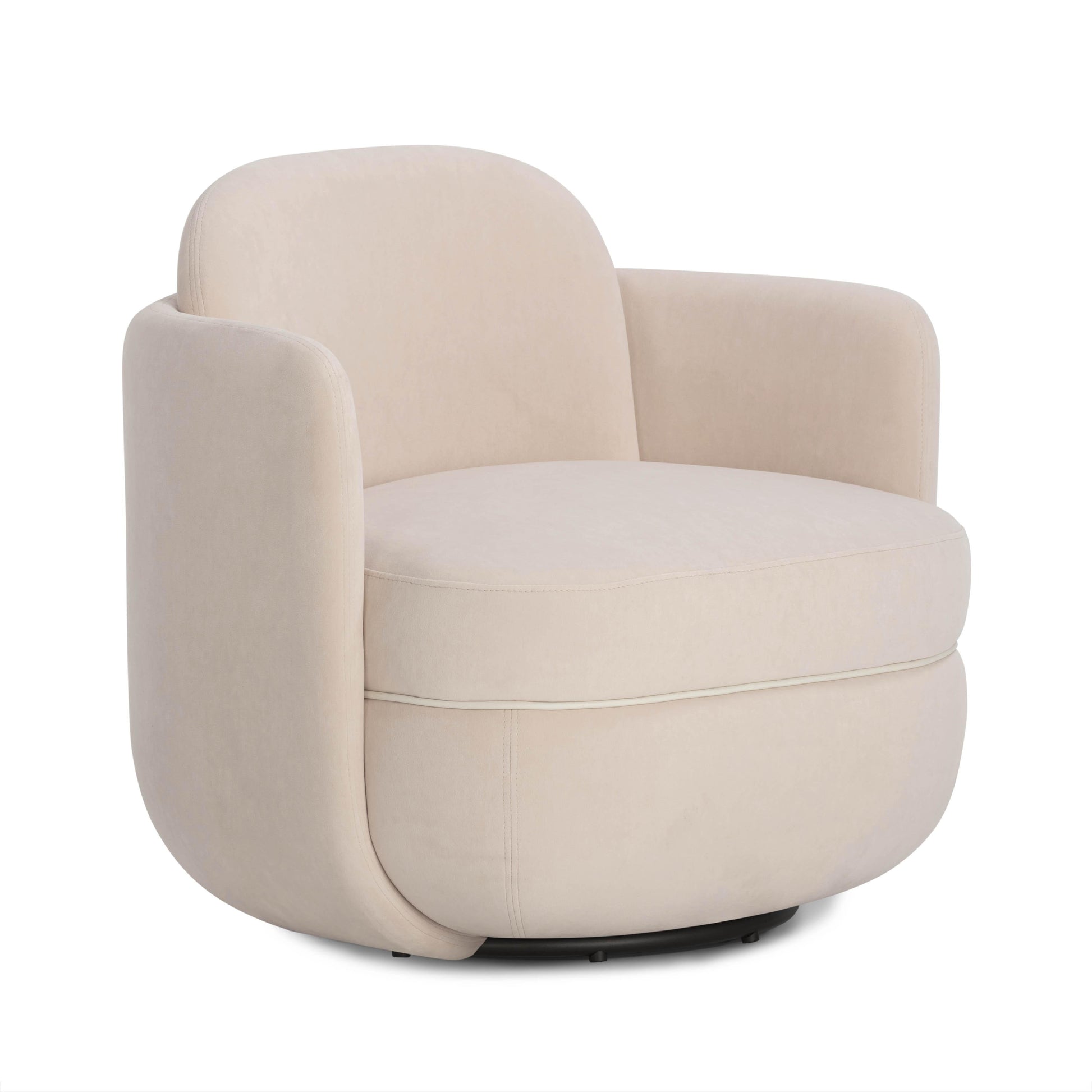 Wolfie Performance Velvet Swivel Accent Chair in Blush