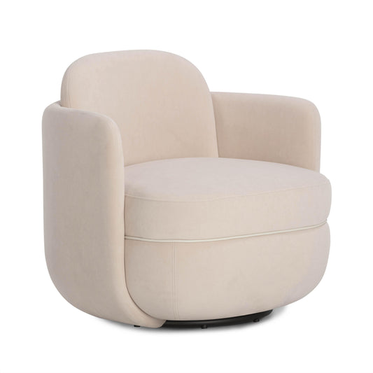 Wolfie Performance Velvet Swivel Accent Chair in Blush