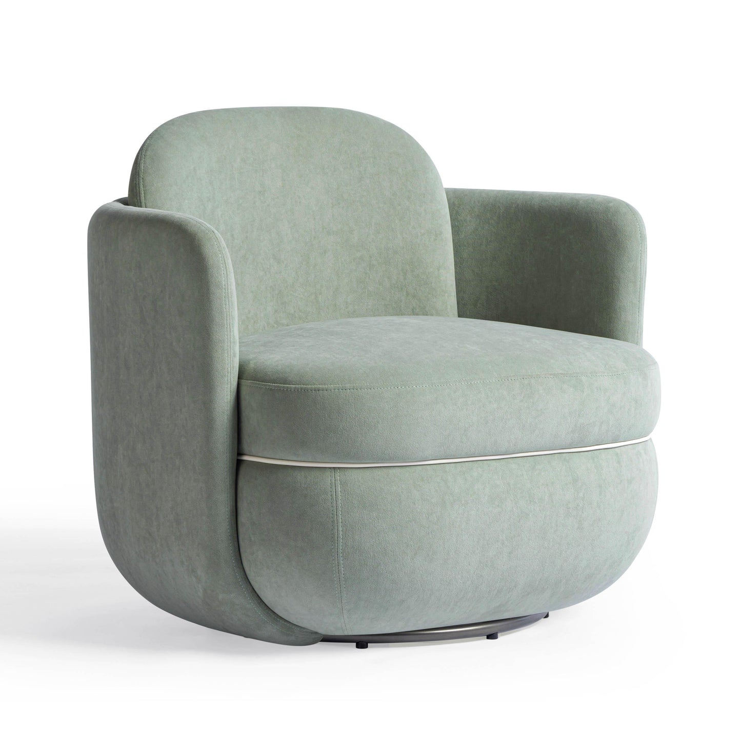 Wolfie Performance Velvet Swivel Accent Chair in Mint Green