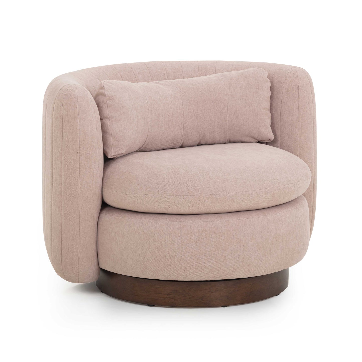 Nura Contract-Grade Chenille Swivel Accent Chair in Pink