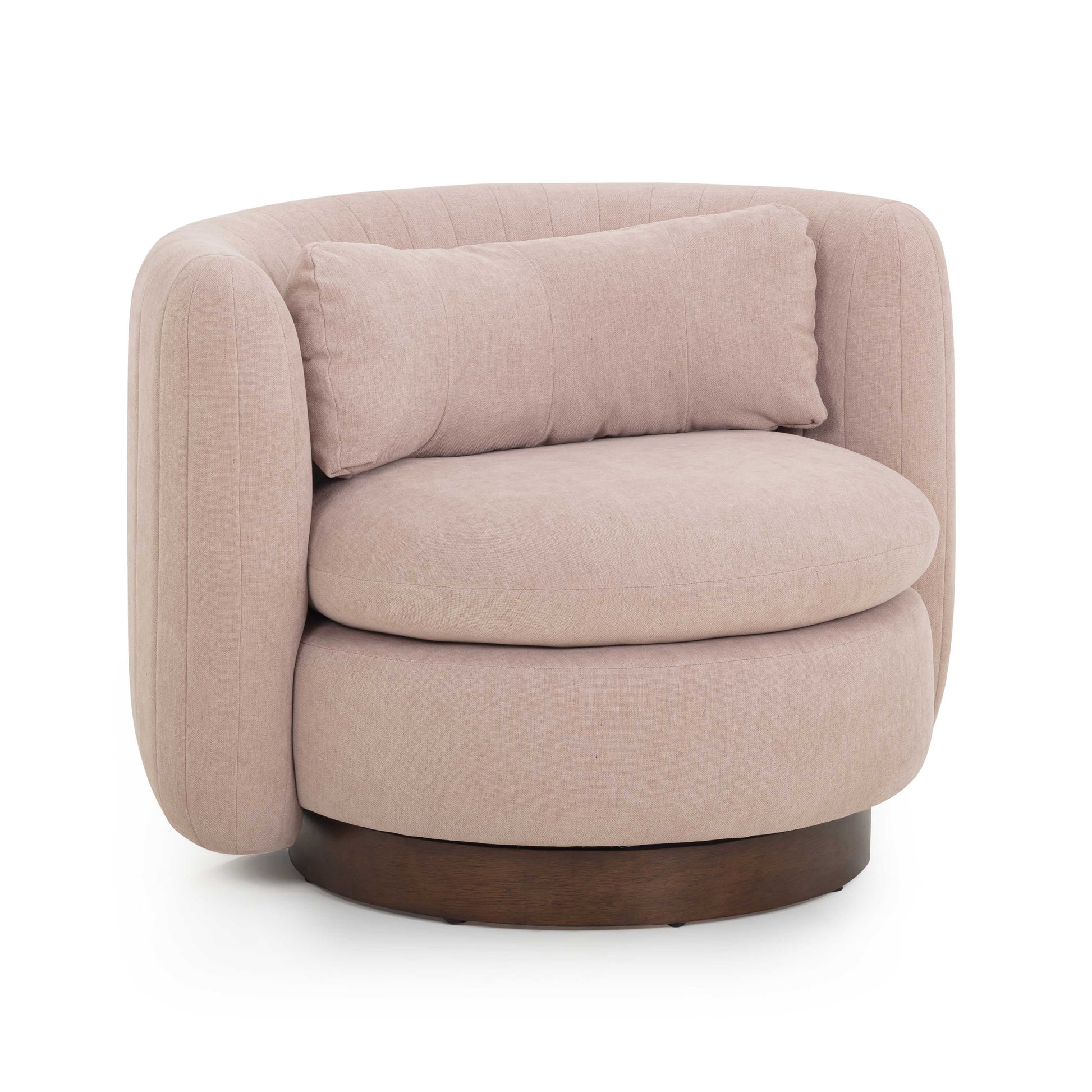 Nura Contract-Grade Chenille Swivel Accent Chair in Pink
