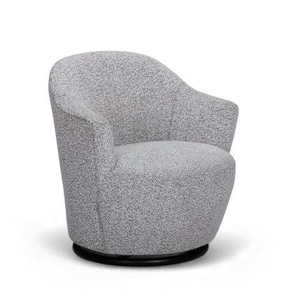 Skyla Performance Boucle Swivel Accent Chair in Grey