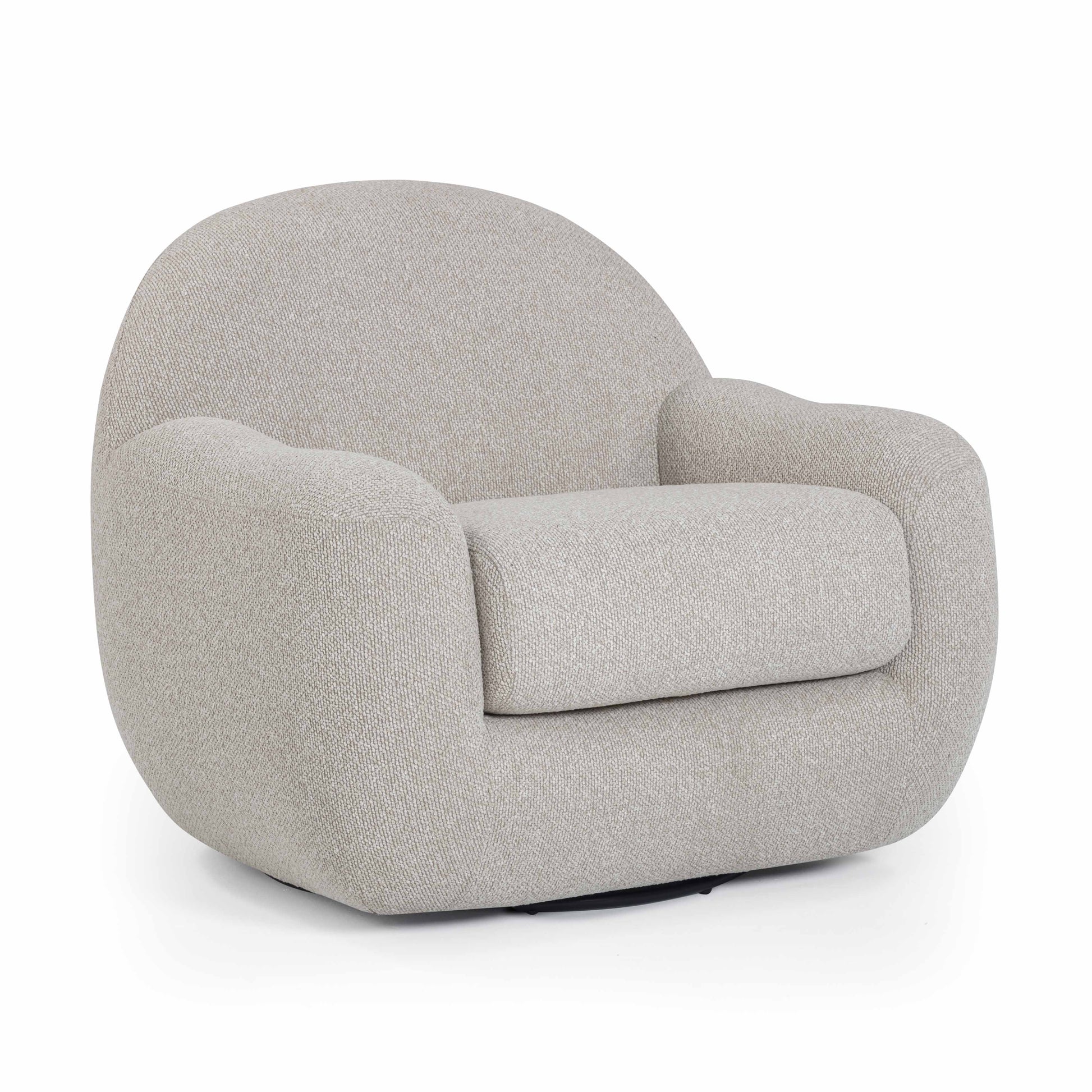 Tiago Warm Performance Boucle Swivel Accent Chair in Grey