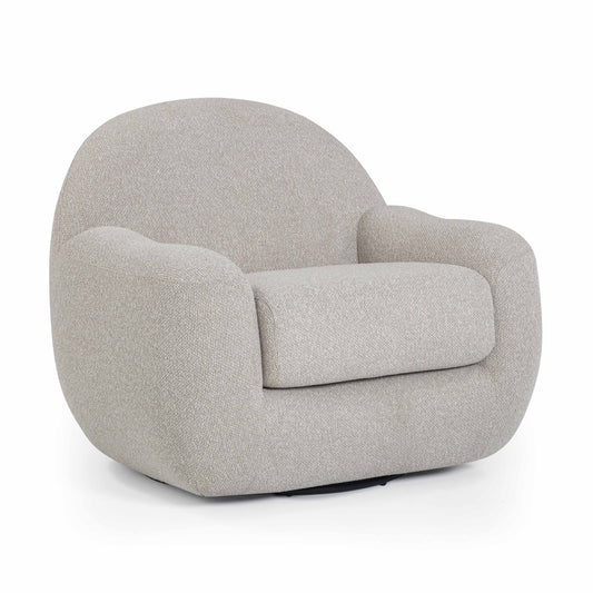 Tiago Warm Performance Boucle Swivel Accent Chair in Grey