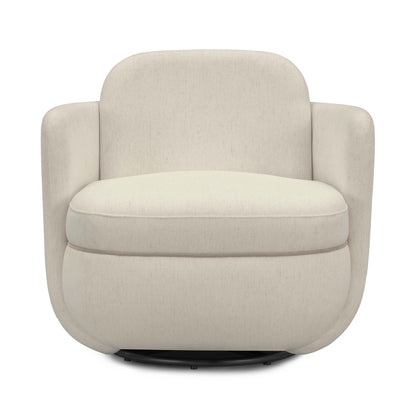 Wolfie Performance Chenille Swivel Accent Chair in Cream