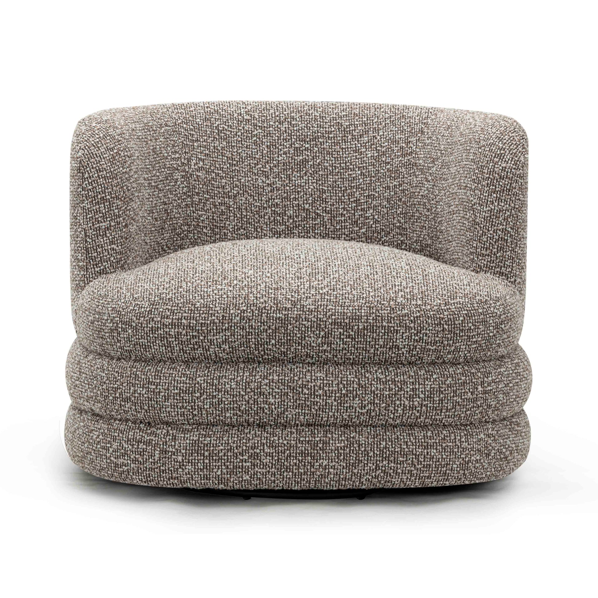 Astor Heavy Performance Boucle Swivel Hotel Lounge Chair in Heathered Grey