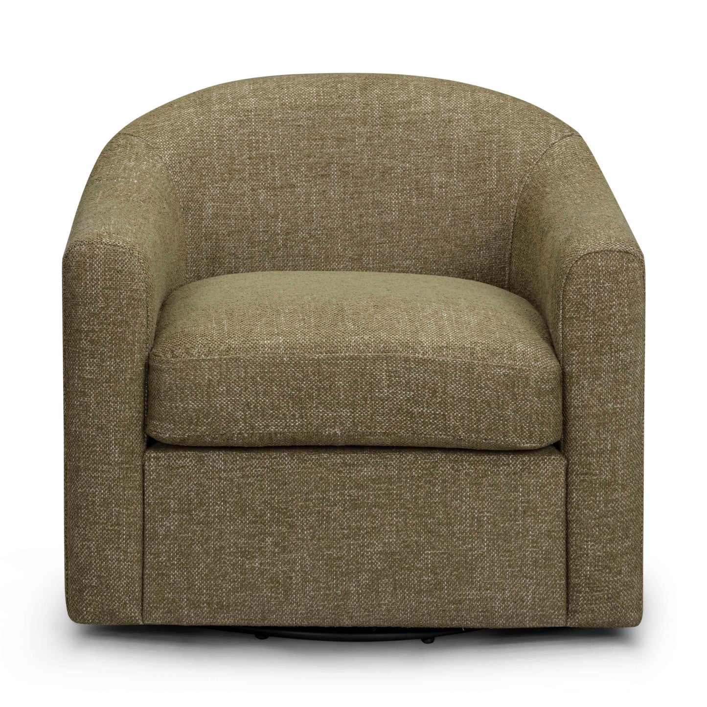 Thao Contract-Grade Basketweave Fabric Swivel Accent Chair in Green