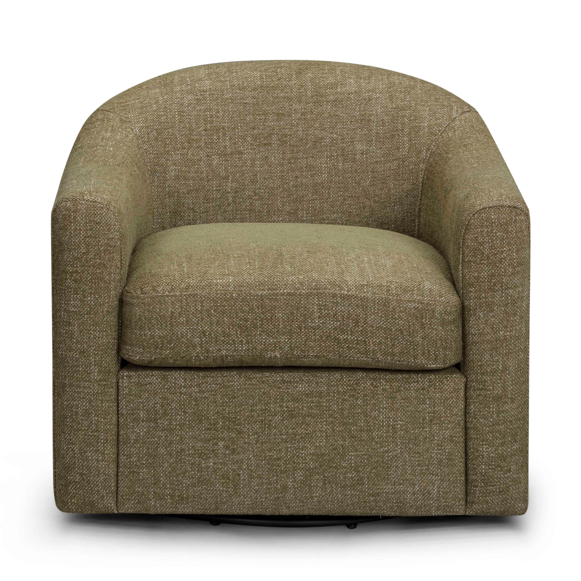Thao Contract-Grade Basketweave Fabric Swivel Accent Chair in Green