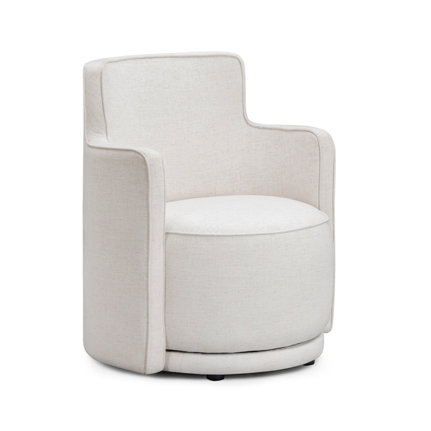 Passe Upcycled Performance Linen Swivel Chair in Cream