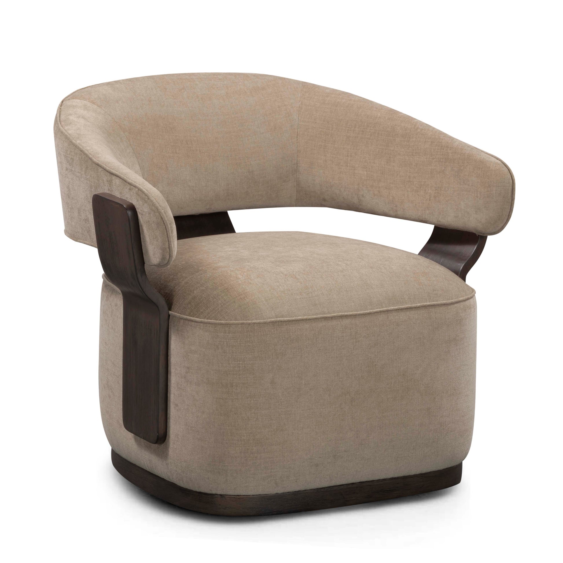 Madison Linen Performance Chenille Swivel Accent Chair in Stone