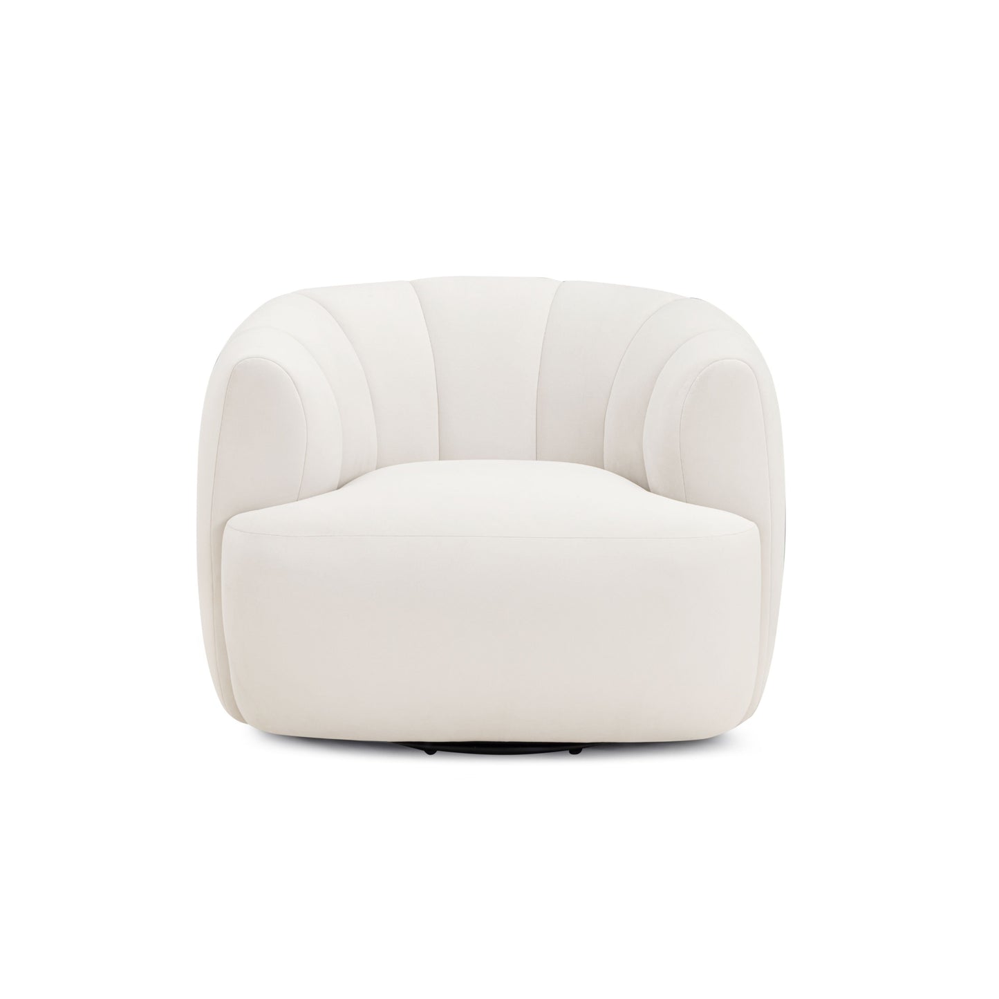 Jasmine Performance Velvet Swivel Accent Chair in Cream