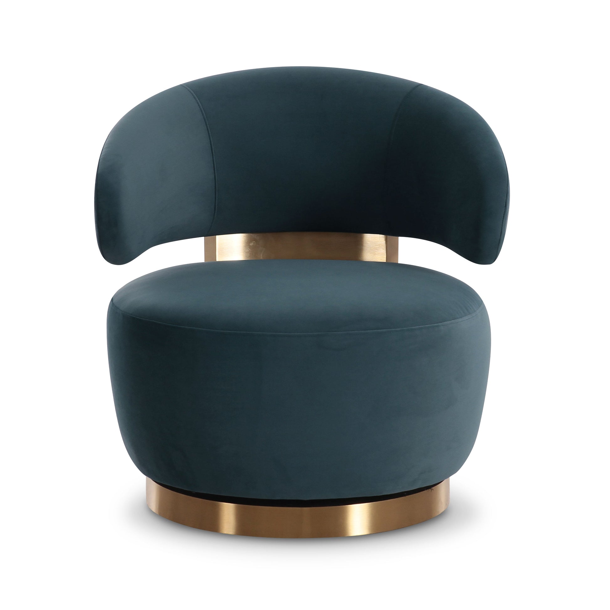 Austin Dark Performance Velvet Swivel Accent Chair in Teal