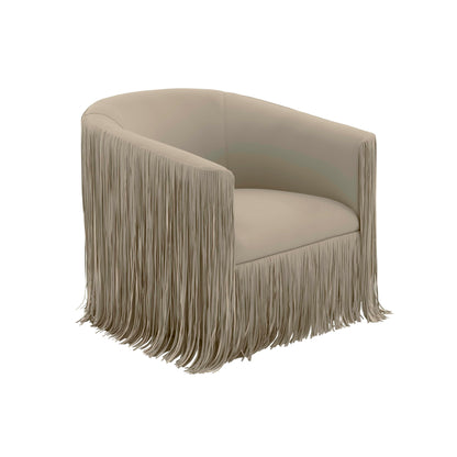 Shag Me Performance Vegan Leather Swivel Accent Chair in Grey