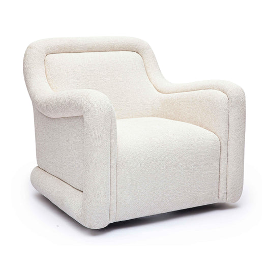 Charli Cream Performance Basketweave Chenille Swivel Chair in Default Variant