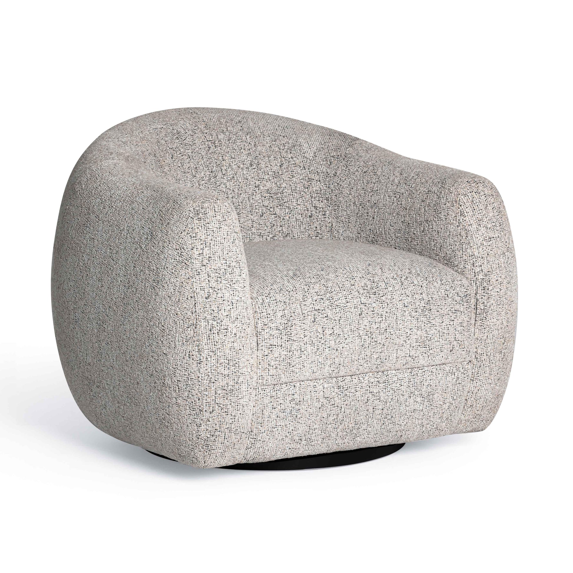 Judy Black and White Woven Performance Fabric Swivel Chair in Black/White