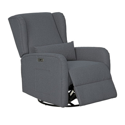 Candace Power Recliner Swivel Glider in Grey